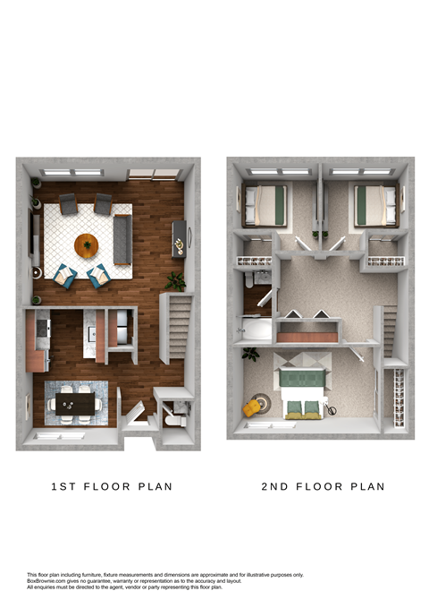 Floor plan for 3 beds, 1.5 baths, 981 sqft
